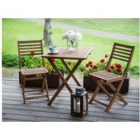Folding Acacia Wood Bistro Set - 2-Seater, Weather-Resistant, Modern Garden Furniture (2 Colours)