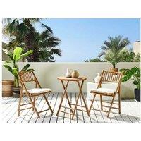 Folding Bamboo Bistro Set - 2 Seater, Weather-Resistant, Space-Saving Outdoor Furniture