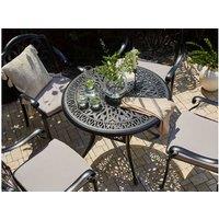 Aluminium Bistro Table - Weather-Resistant Vintage Garden Dining, 4-Seater, 90Cm Round