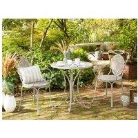 Metal Foldable Bistro Table - Grey, 71Cm, Weather-Resistant Outdoor Garden Furniture