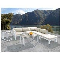 Aluminium 5-Seater Corner Sofa Set With Table - Modern Weather-Resistant Garden Lounge