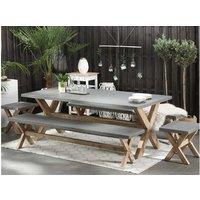 Concrete Garden Bench Olbia 200Cm - Weather-Resistant, Modern, 3-Seater Outdoor Furniture