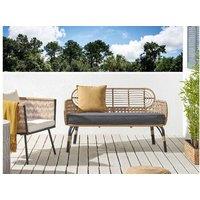 2-Seater Pe Rattan Garden Bench With Cushion - Weather-Resistant, Modern Outdoor Seating, 122Cm
