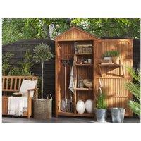 Acacia Wood Weather-Resistant Garden Storage Cabinet - 100Cm, Modern Brown, Outdoor Tool Shed
