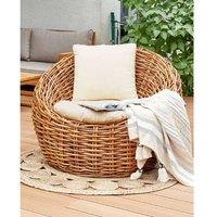 Lerici Natural Rattan Garden Lounge Chair - Handmade, Weather-Resistant, Deep Seat