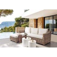 Grey Rattan Garden Corner Sofa - 3 Seater, Right Hand, Weather-Resistant, Modern Outdoor Lounge