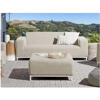Modern Aluminium 3-Seater Garden Sofa - Weather-Resistant Beige Outdoor Lounge