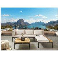 Modern 3-Seater Corner Sofa Set With Table - Fsc Ae Acacia Wood & Aluminium, Weather-Resistant Garden Furniture