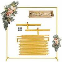 Rectangular Gold Metal Balloon Arch Stand - Modern Event & Home Decor, Iron, 6.6Ft Or 5Ft Options