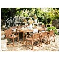 Acacia Wood 6-Seater Garden Dining Set - Weather-Resistant, Modern Outdoor Patio Furniture