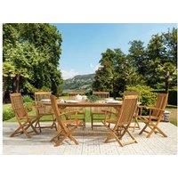 Acacia Wood 8-Seater Outdoor Dining Set - Foldable, Weather-Resistant, Extendable Table