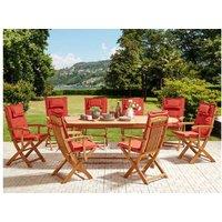 Acacia Wood 8-Seater Garden Dining Set With Cushions - Foldable & Weather-Resistant Outdoor Furniture
