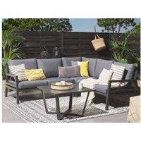 Aluminium Garden Corner Sofa Set With Table - 5 Seater Modern Outdoor Lounge, Weather-Resistant, Grey