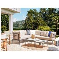 Aluminium Modular Corner Sofa Set With Table - 6 Seater Left Hand, Weather-Resistant Garden Lounge