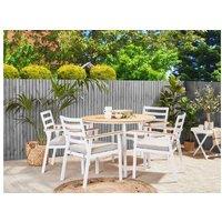 Aluminium Garden Dining Set - 4 Seater With Cushions, Modern Scandinavian Style, Weather-Resistant