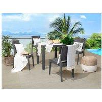4-Seater Weather-Resistant Garden Dining Set - Fossano Graphite Grey Outdoor Patio Furniture