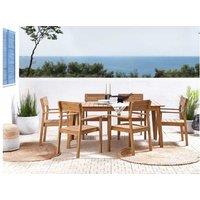 Acacia Wood 6-Seater Garden Dining Set - Rustic Outdoor Patio Furniture