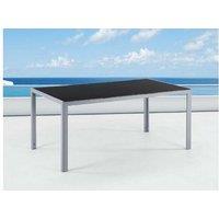 Modern Aluminium Garden Dining Table - Tempered Glass, 6-Seater, Weather-Resistant, 160Cm X 91Cm
