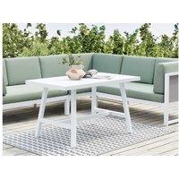 Aluminium Garden Dining Table - Modern White, Weather-Resistant, 120 X 64Cm