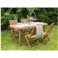 Acacia Wood Extendable Garden Dining Table 6-Seater - Weather-Resistant Rustic Outdoor Furniture