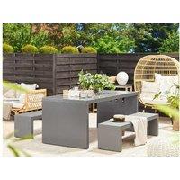 Concrete Garden Dining Table - Taranto 6-Seater, Modern Industrial, Weather-Resistant, 180X90Cm