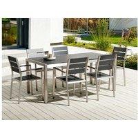 Aluminium Garden Dining Table - Weather-Resistant, Modern 6-Seater, 180X90Cm Outdoor Patio Table