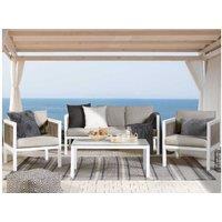 5-Seater Modern Aluminium Garden Lounge Set With Table - White, Weather-Resistant, Mediterranean Style