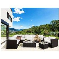 Xxl 8-Seater Right Hand Pe Rattan Modular Garden Lounge Set - Modern Weather-Resistant Outdoor Sofa