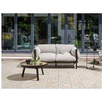 Esperia 2-Seater Modern Aluminium Garden Sofa - Weather-Resistant, Plush Cushions, Grey