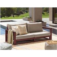 Acacia Wood 2-Seater Modular Garden Sofa - Modern Outdoor Seating, Weather-Resistant, Plush Cushions
