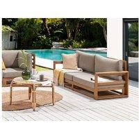 Acacia Wood 2-Seater Modular Garden Sofa - Modern Outdoor Lounge, Fsc4 Certified, Light Brown