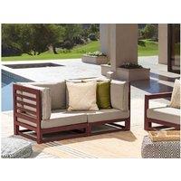 Acacia Wood 2-Seater Garden Sofa - Modular Outdoor Seating, Classic Style, Plush Cushions