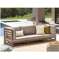 Trani Modern Acacia 3-Seater Outdoor Sofa - Weather-Resistant Garden Bench With Cushions