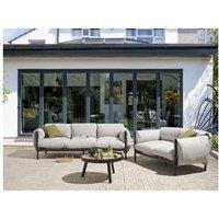 Modern 5-Seater Aluminium Garden Sofa Set - Weather-Resistant, Grey Cushions