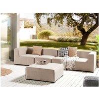 Arezzo Modular 4-Seater Garden Sofa Set With Ottoman - Weather-Resistant Polyester, Modern Outdoor Lounge, Beige Or Black