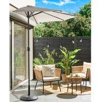Half-Round Polyester Parasol 2.7M - Uv Resistant, Modern Patio Umbrella (Beige, 4 Colours)