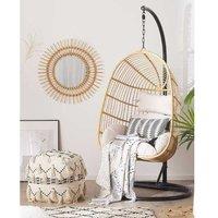 Pe Rattan Hanging Egg Chair With Stand - Weather-Resistant, Indoor/Outdoor, Natural Finish