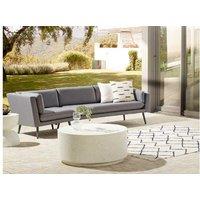 Grey Aluminium Weather-Resistant 3-Seater Garden Sofa - Modern Left Hand Loretello
