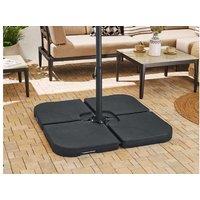 Steel Weather-Resistant Parasol Base Vicchio - Black 4.5Kg Cross Stand For Garden Umbrellas