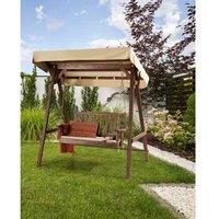 Spruce Wood Patio Swing - Weather-Resistant, 2-Seater Garden Furniture, Dark Brown