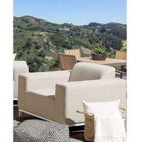 Set Of 2 Modern Garden Armchairs - Rovigo Fabric, Weather-Resistant, Indoor/Outdoor Seating