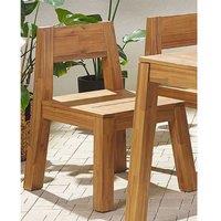 Set Of 2 Modern Rustic Garden Chairs - Acacia Wood, Indoor/Outdoor, 160Kg Capacity