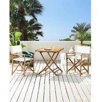 Set Of 2 Foldable Bamboo Garden Chairs - Weather-Resistant, Brown, Indoor/Outdoor