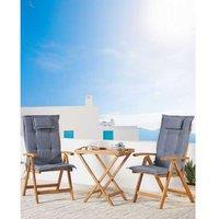 Acacia Wood Folding Garden Chairs Set Of 2 With Cushions - Weather-Resistant, Adjustable, Traditional Style