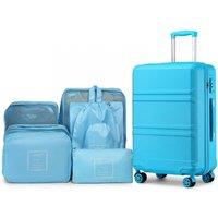 8 Piece Durable Hardshell Suitcase Set With Organisers - Lightweight Cabin Luggage For Family & Summer Holidays (3 Colours)