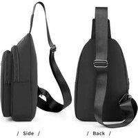 Unisex Black Fashionable Single Shoulder Crossbody Chest Bag For Men