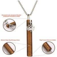 Stainless Steel Breath Necklace For Anxiety & Stress Relief - Contemporary Calming Pendant, Natural Stone, 70Cm Chain