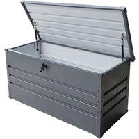 350L Heavy-Duty Metal Garden Storage Box With Lock - Weatherproof Outdoor Tool Chest