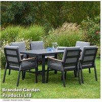 6 Seater Modern Aluminium Garden Dining Set - Weather-Resistant Outdoor Furniture