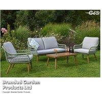 Aluminium Rope Bistro Garden Furniture Set - 3 Piece, Weather-Resistant, Modern Outdoor Lounge
